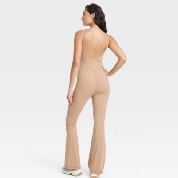 JoyLab Flare Long Bodysuit Slim Fit Light Brown - Picture 2 of 8